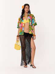 Goa Calling Printed Cropped Shirt